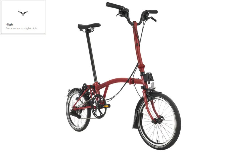 Brompton C Line Explore Folding Bike 2023 in House Red and Black-2